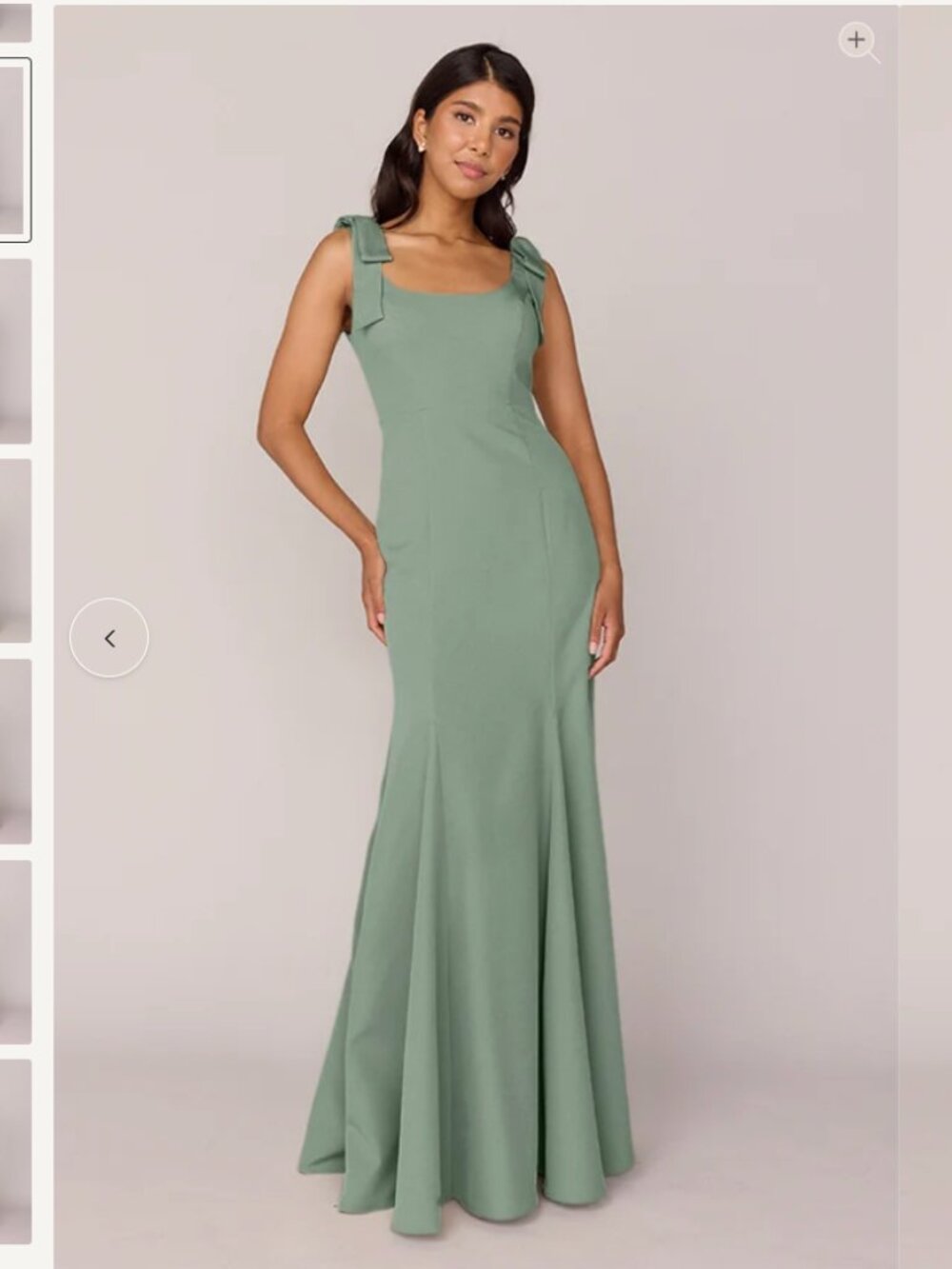 NWT Revelry Nicole Crepe Dress Sz 14 Bridesmaid Wedding Formal Bows Sage